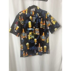 Pacific Legend Mens Beer and Parrots Hawaiian Shirt Travel L or XL‎ (D23)